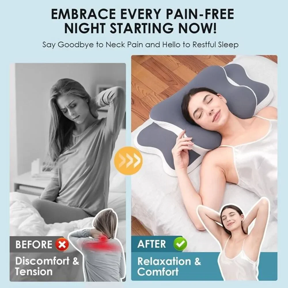 Cervical Neck Pillow for Sleeping - Memory Foam Contour Pillow